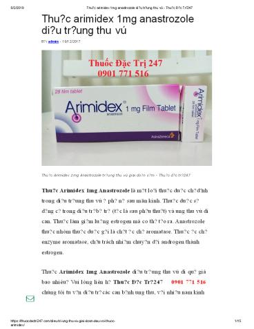 thuoc arimidex 1mg anastrozole