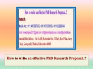 How to write an effective PhD Research Proposal..?