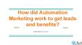 How did Automation Marketing work to get leads and benefits? PowerPoint PPT Presentation