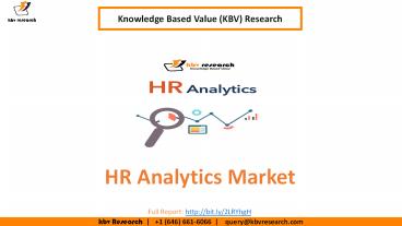 HR Analytics Market Size- KBV Research