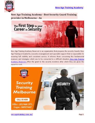 Steps to become security guard | New Age Training Academy Reservoir | Au