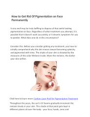 How To Get Rid Of Pigmentation On Face Permanently