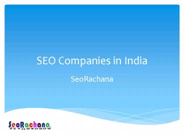 SEO Companies in India SeoRachana
