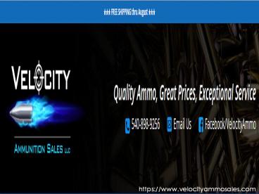 Velocity Ammunition Sales, LLC