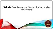 Best  Restaurant Serving Indian cuisine in Germany