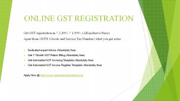 GST Registration- Online Application - Instant GST number