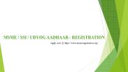 MSME / SSI / Udyog aadhar registration in India