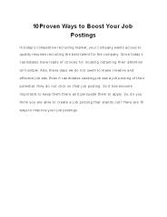 Best 10 Ways to Improve Your Job Postings