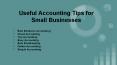 Useful Accounting Tips for Small Businesses PowerPoint PPT Presentation