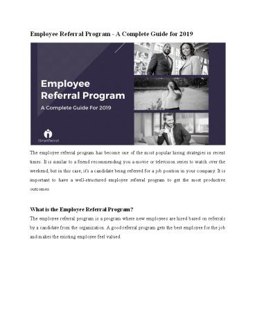 A complete guide of Employee Referral Program 2019