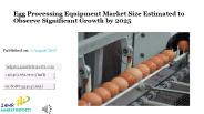 Egg Processing Equipment Market Size Estimated to Observe Significant Growth by 2025