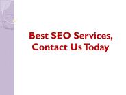 Best SEO Services, Contact Us Today