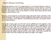 Methods of Business Card Printing