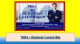 MBA - Business Leadership PowerPoint PPT Presentation