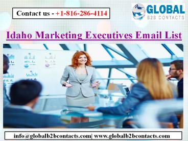 Idaho Marketing Executives Email List