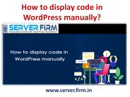 How to display code in WordPress manually?