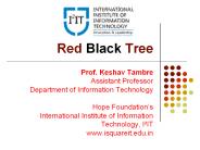 Red Black Tree - Department of Information Technology