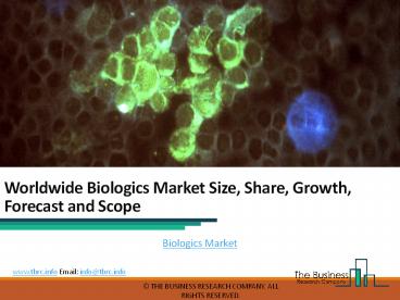 Biologics Market Opportunities and Strategies 2021