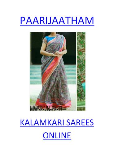 Kalamkari Sarees Online |Sarees 2019 | Latest Sarees| Paarijaatham