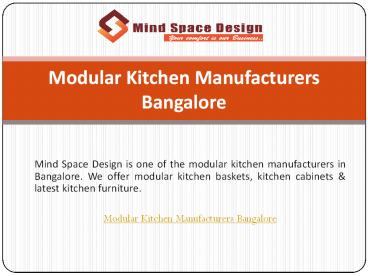 Modular Kitchen Manufacturers Bangalore