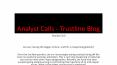 Analyst Calls - Trustline Blog PowerPoint PPT Presentation