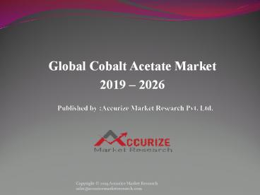 Global Cobalt Acetate Market