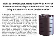 Automatic Water Level Controller PowerPoint PPT Presentation