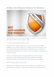 10 Best Anti-Malware Software for Windows