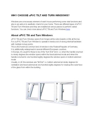 Why Choose uPVC Tilt And Turn Windows? - Usha Fenesta