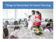 Things to Remember for Event Planning