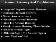 Account Recovery And Troubleshoot