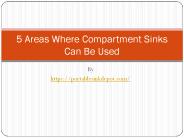 5 Areas Where Compartment Sinks Can Be Used