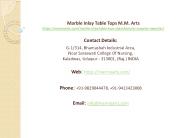 Marble Inlay Table Tops M.M. Arts