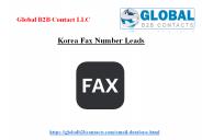 Korea Fax Number Leads