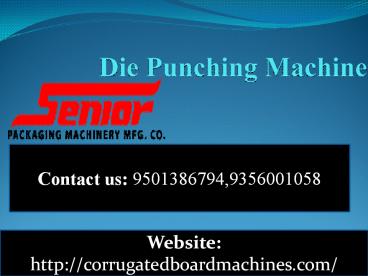 Die Punching Machine | Corrugated Board Machines