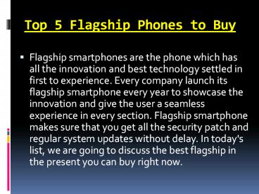 5 Best Flagship Phone to Buy
