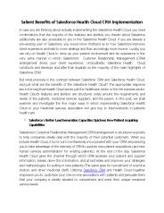 Salient Benefits of Salesforce Health Cloud CRM Implementation