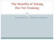 The Benefits of Taking Dot Net Training