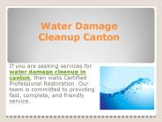 Water Damage Cleanup Canton