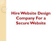 Hire Website Design Company For a Secure Website