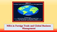 MBA in Foreign Trade and Global Business Management