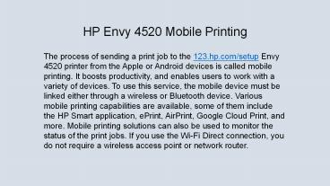 Quick HP Envy 4520 Mobile Printing Setup Support!