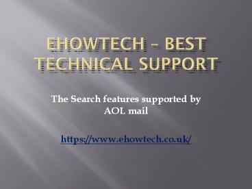 The Search features supported by AOL mail