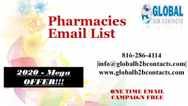 Pharmacies Email List