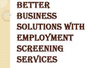 Role of Employment Screening Services