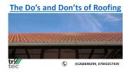 The Dos and Don ts of Roofing