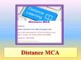 Distance MCA PowerPoint PPT Presentation