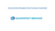 Oracle Identity Manager Online Training in Hyderabad