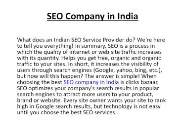 SEO Company in India