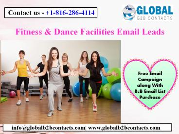 Fitness & Dance Facilities Email Leads
